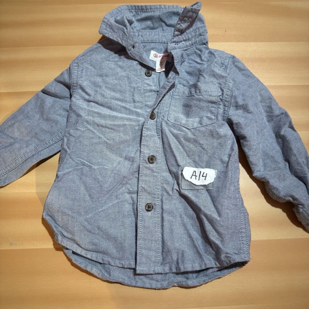 3/$15 Cat & Jack Boys Button Up Shirt 2T Light Blue Collared Toddler Cotton